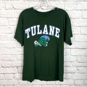Tulane University Logo Green Worn In T-Shirt Size M
